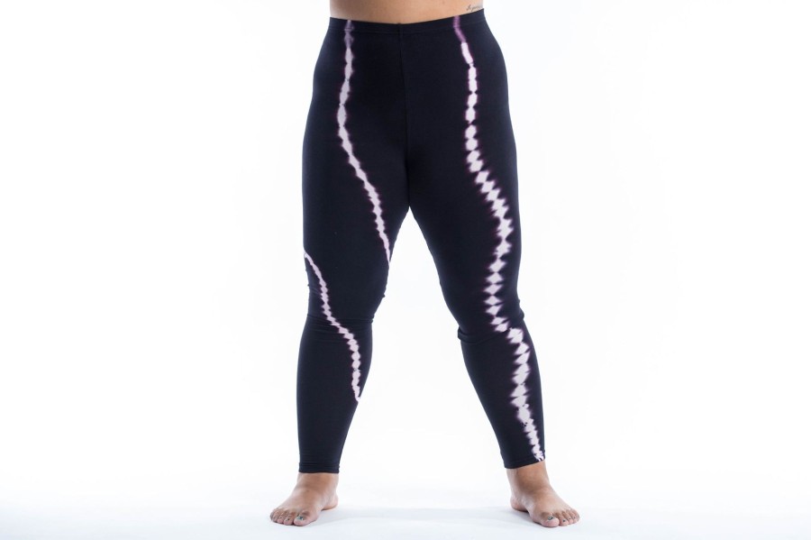 Women HaremPants | Plus Size Black Tie Dye Cotton Leggings In Electra Pink Black/Pink