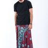 Men HaremPants | Mandala Elephant Drop Crotch Men'S Elephant Pants In Red