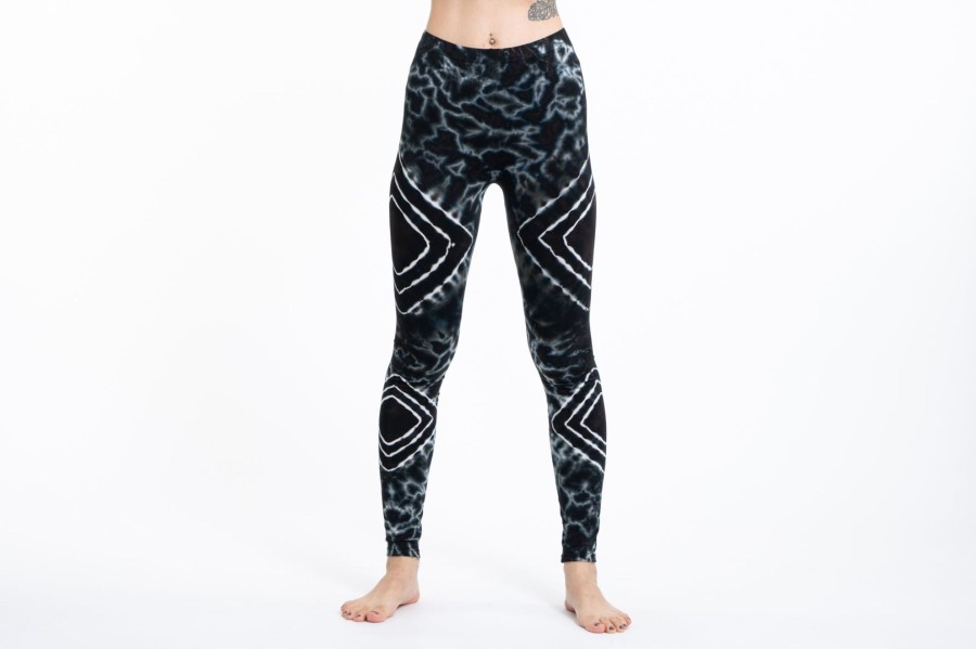 Women HaremPants | Diamond Tie Dye Cotton Leggings In Black