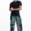 Men HaremPants | Tie Dye Drawstring Men'S Yoga Massage Pants In Dark Teal