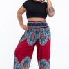 Women HaremPants | Plus Size Peony Mandalas Women'S Harem Pants In Red