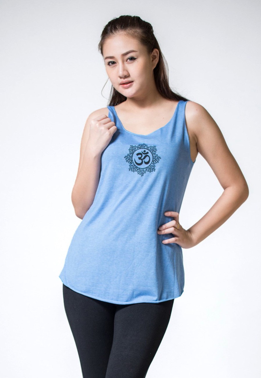 Women HaremPants | Loose Soft Vintage Style Women'S Tank Tops Om Blue