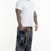 Plus Size HaremPants | Plus Size Paisley Mandalas Drop Crotch Men'S Harem Pants In Gray