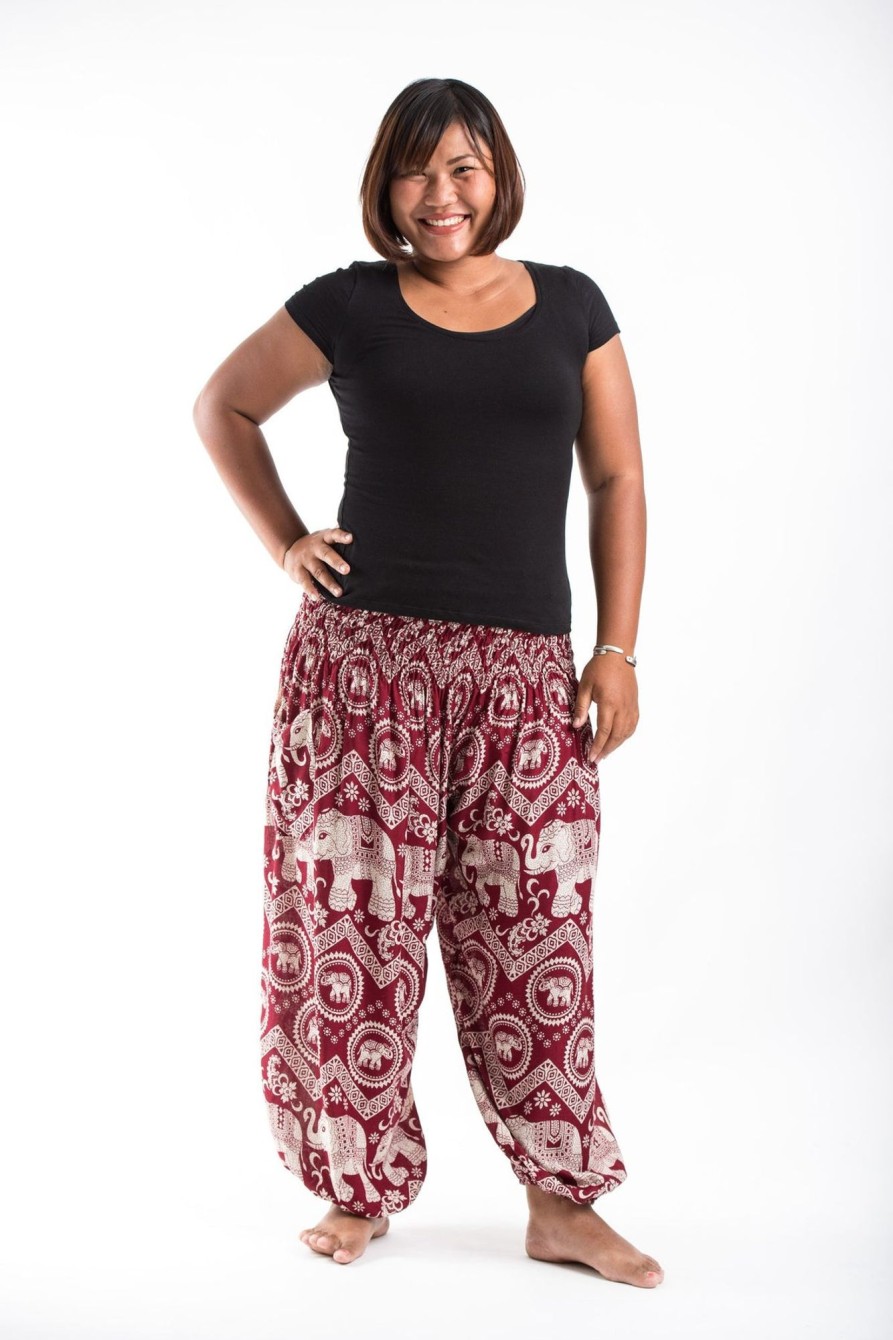 Plus Size HaremPants | Plus Size Imperial Elephant Women'S Elephant Pants In Red