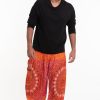 Plus Size HaremPants | Plus Size Tribal Chakras Men'S Harem Pants In Orange