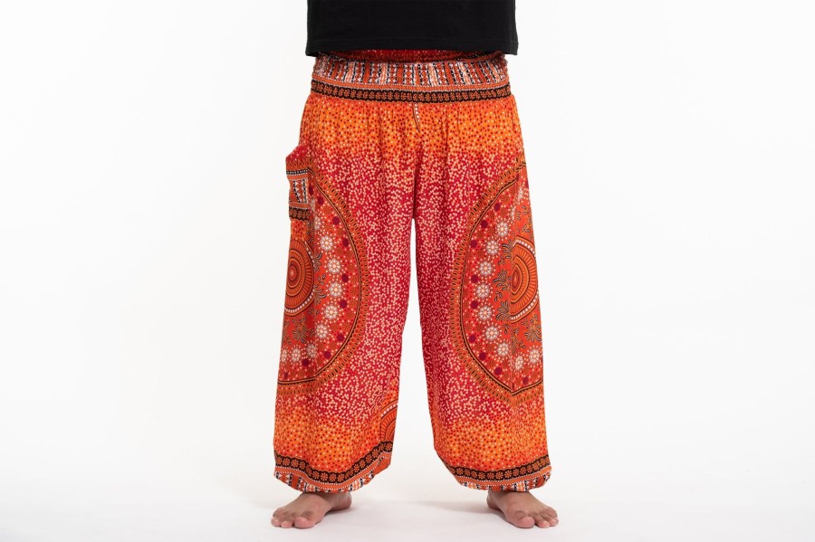 Plus Size HaremPants | Plus Size Tribal Chakras Men'S Harem Pants In Orange