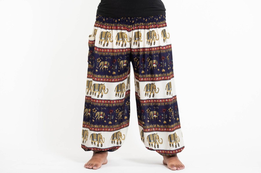 Women HaremPants | Plus Size Elephant Bliss Women'S Elephant Pants In Navy