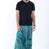 Men HaremPants | Marble Elephant Drop Crotch Men'S Elephant Pants In Turquoise