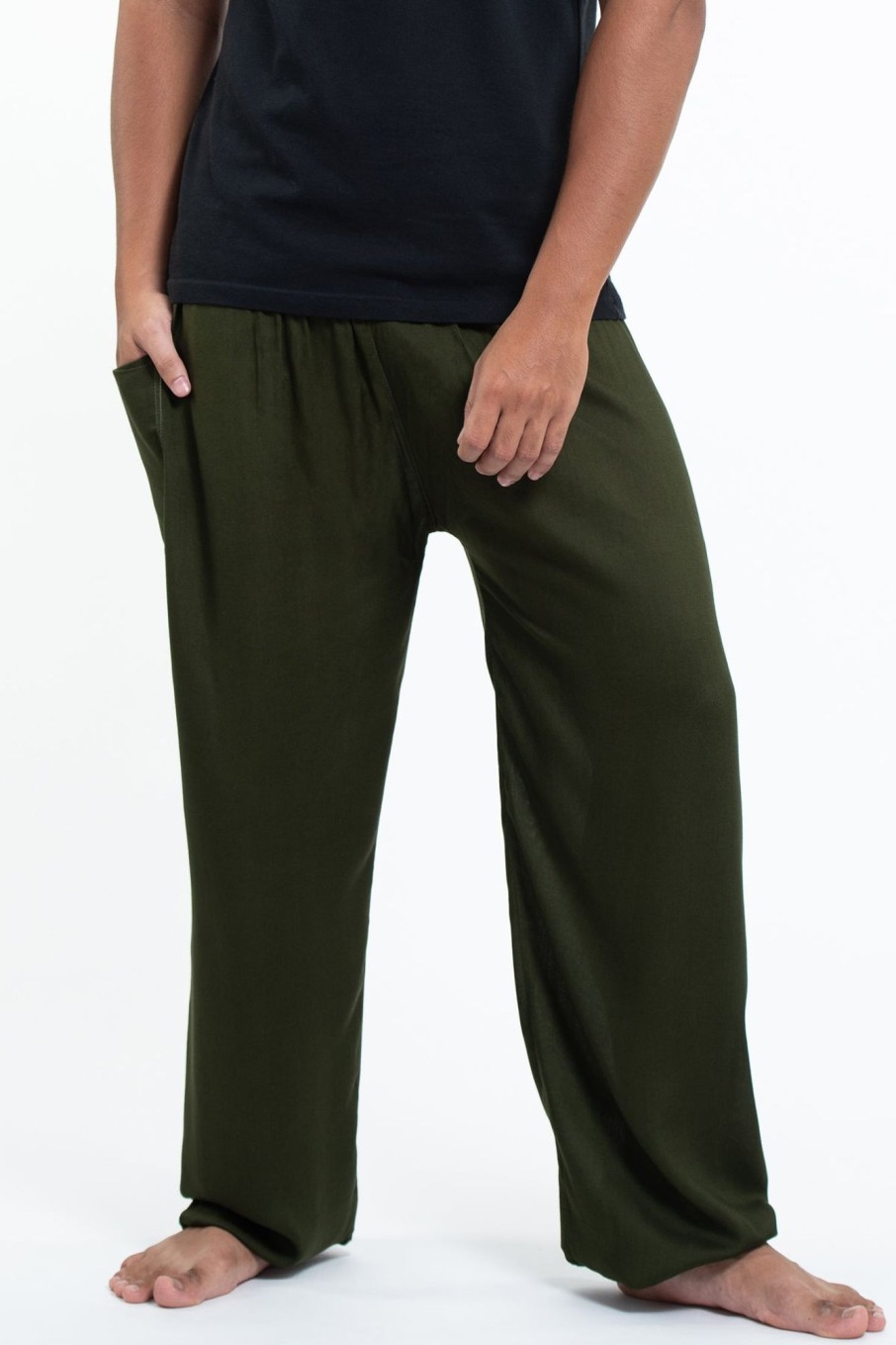 Men HaremPants | Solid Color Men'S Tall Harem Pants In Dark Green