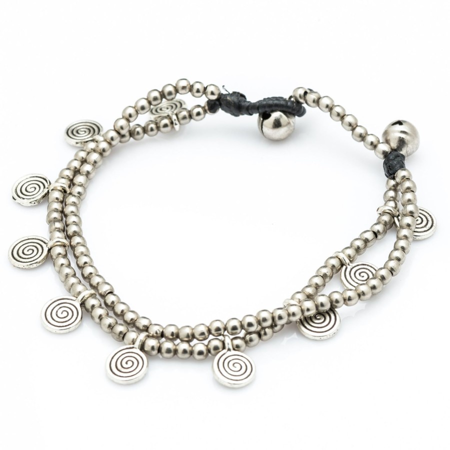 Accessories HaremPants | Hill Tribe Bead And Swirl Charm Bracelets Silver