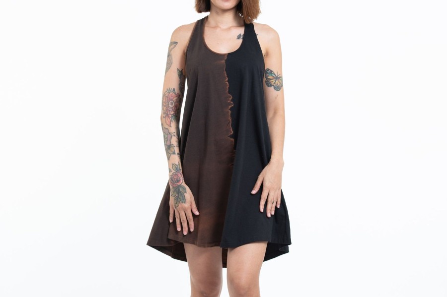 Women HaremPants | Tie Dye Cotton Tank Dress In 08 Black