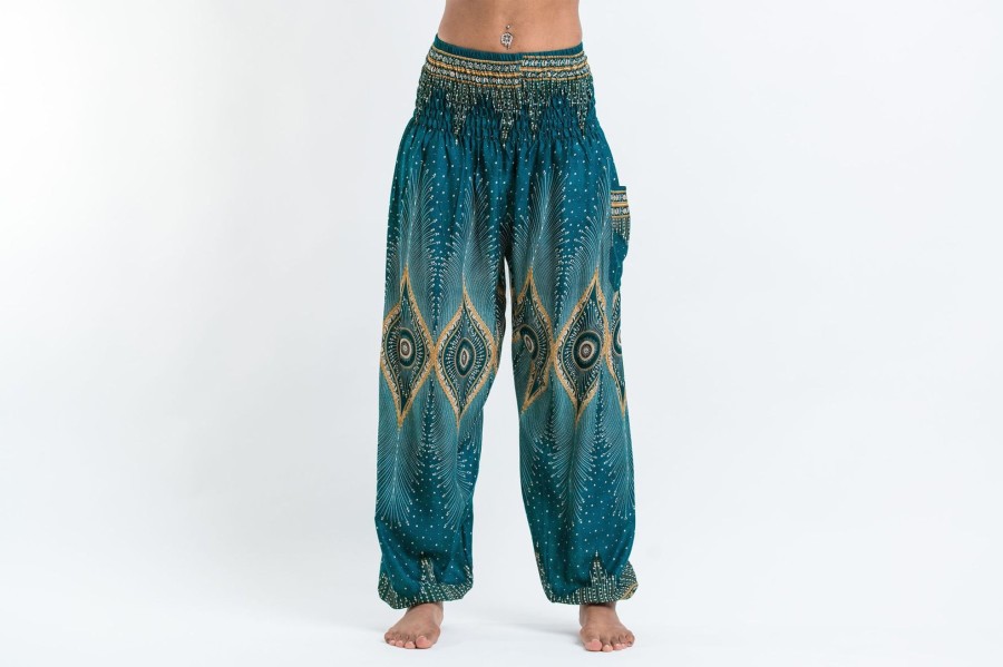 Women HaremPants | Diamond Peacock Women'S Harem Pants In Turquoise