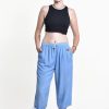 Women HaremPants | Women'S Drawstring Yoga Massage Cropped Pants In Blue