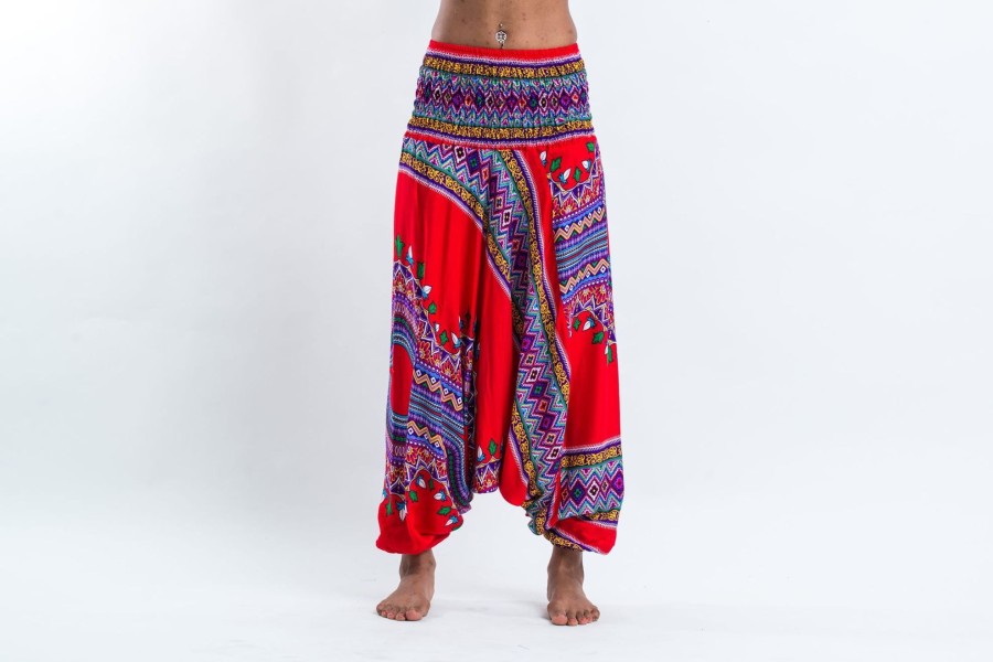 Women HaremPants | Dashiki Prints 2-In-1 Jumpsuit Harem Pants In Red