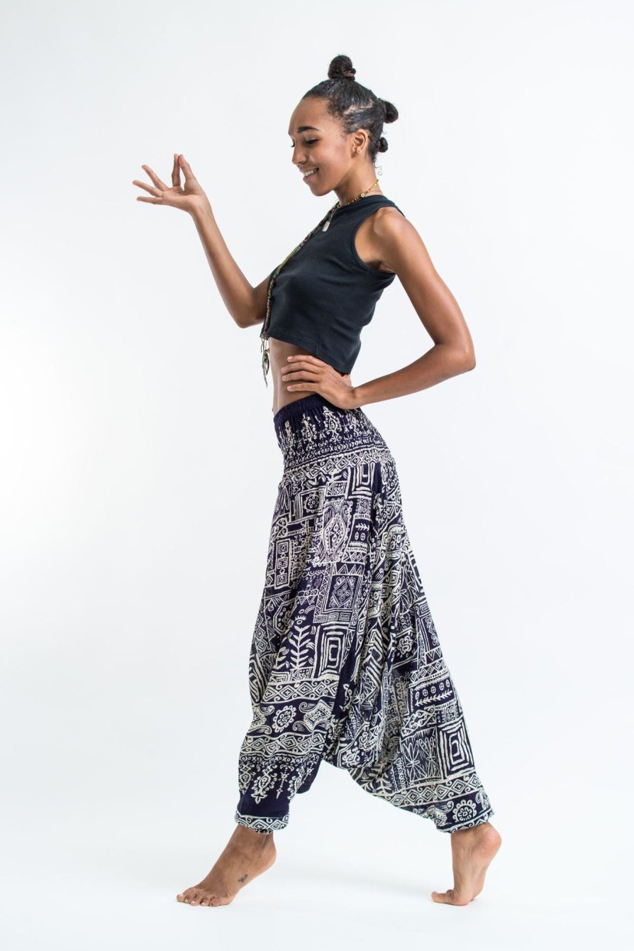 Women HaremPants | Tribal Prints 2-In-1 Jumpsuit Harem Pants In Navy