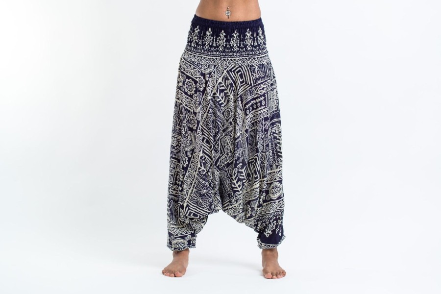 Women HaremPants | Tribal Prints 2-In-1 Jumpsuit Harem Pants In Navy