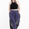 Women HaremPants | Stone Washed Patchwork Women Unisex Pants In Blue