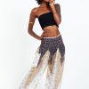 Women HaremPants | Peacock Feathers Women'S Harem Pants In White