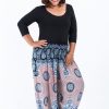 Women HaremPants | Plus Size Mandala Elephant Women'S Elephant Pants In Silver Gray