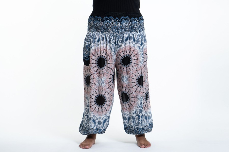 Plus Size HaremPants | Plus Size Paisley Mandalas Women'S Harem Pants In Silver Gray