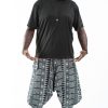 Men HaremPants | Plus Size Traditional Prints Thai Hill Tribe Fabric Men'S Harem Pants With Ankle Straps Black