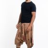 Men HaremPants | Thai Hill Tribe Fabric Men'S Harem Pants With Ankle Straps In Beige