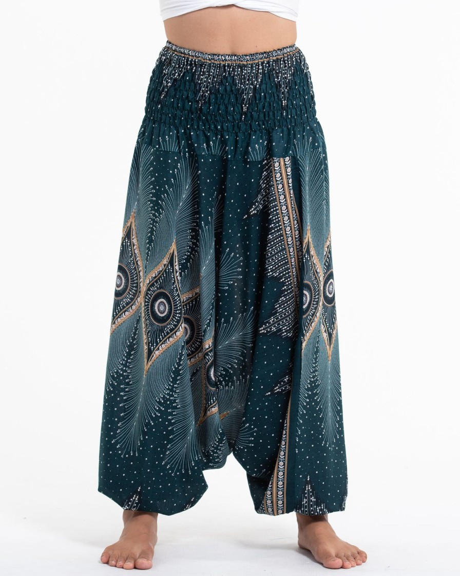 Women HaremPants | Diamond Peacock 2-In-1 Jumpsuit Harem Pants In Turquoise