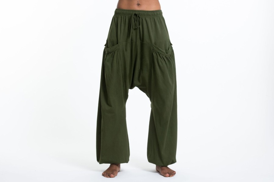 Women HaremPants | Cotton Women Harem Pants In Solid Green