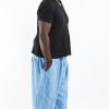 Plus Size HaremPants | Plus Size Genie Men'S Cotton Harem Pants In Light Blue