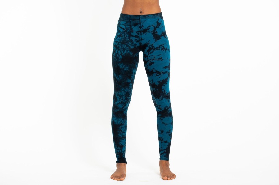 Women HaremPants | Shatter Tie Dye Cotton Leggings In Marine Blue