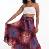 Women HaremPants | Firework Handkerchief Midi Skirt In Maroon