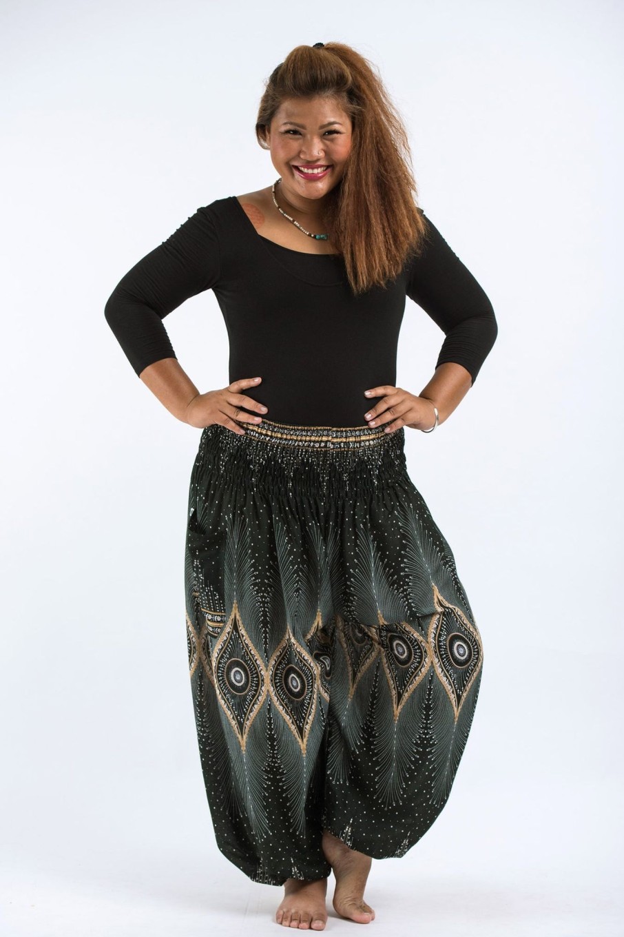 Women HaremPants | Plus Size Diamond Peacock Women'S Harem Pants In Green