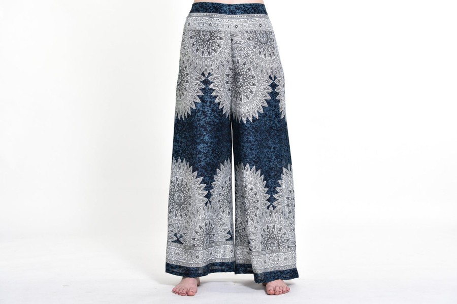 Women HaremPants | Marble Mandalas Palazzo Style Harem Pants In Indigo