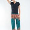 Men HaremPants | Geometric Mandalas Men'S Harem Pants In Turquoise