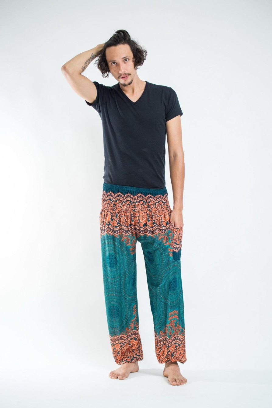 Men HaremPants | Geometric Mandalas Men'S Harem Pants In Turquoise