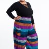 Plus Size HaremPants | Plus Size Boho Striped Women'S Harem Pants In Blue