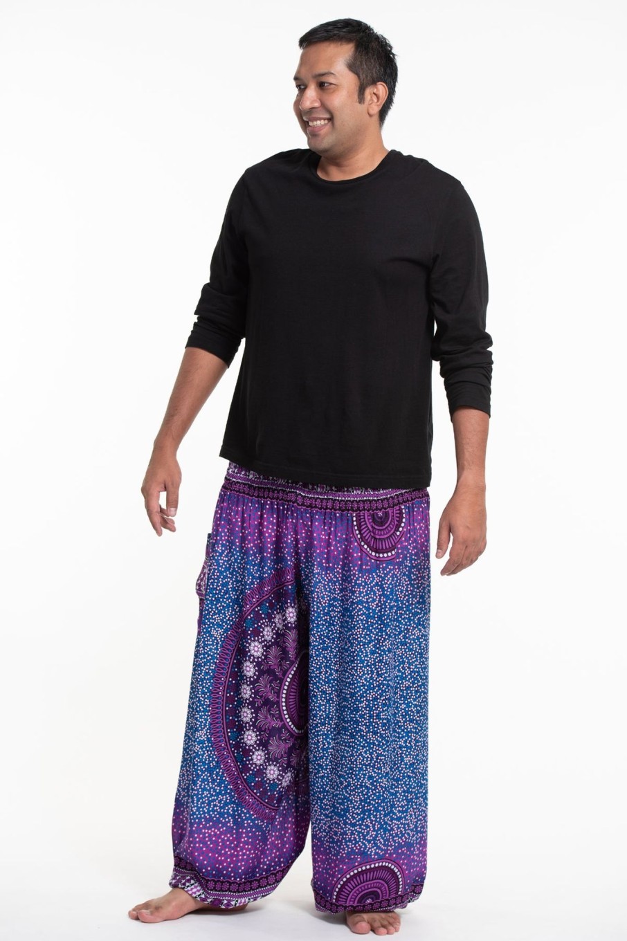 Men HaremPants | Plus Size Tribal Chakras Men'S Harem Pants In Purple