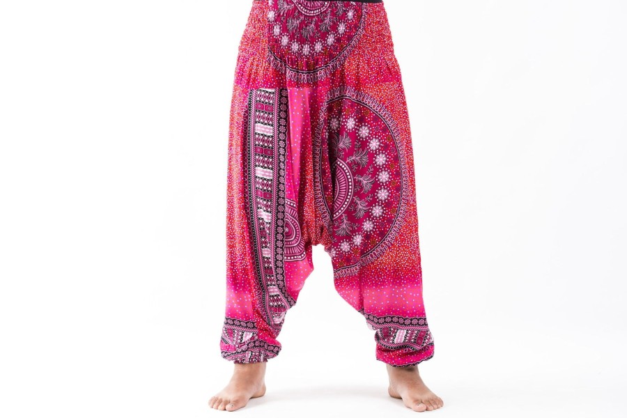 Plus Size HaremPants | Plus Size Tribal Chakras 2-In-1 Jumpsuit Harem Pants In Pink