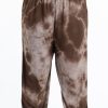 Men HaremPants | Plus Size Tie Dye Drawstring Men'S Yoga Massage Pants In Brown