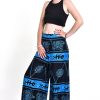 Women HaremPants | Turtle Print Palazzo Style Harem Pants In Blue