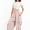 Women HaremPants | Women'S Ribbed Cotton Pants In Pink