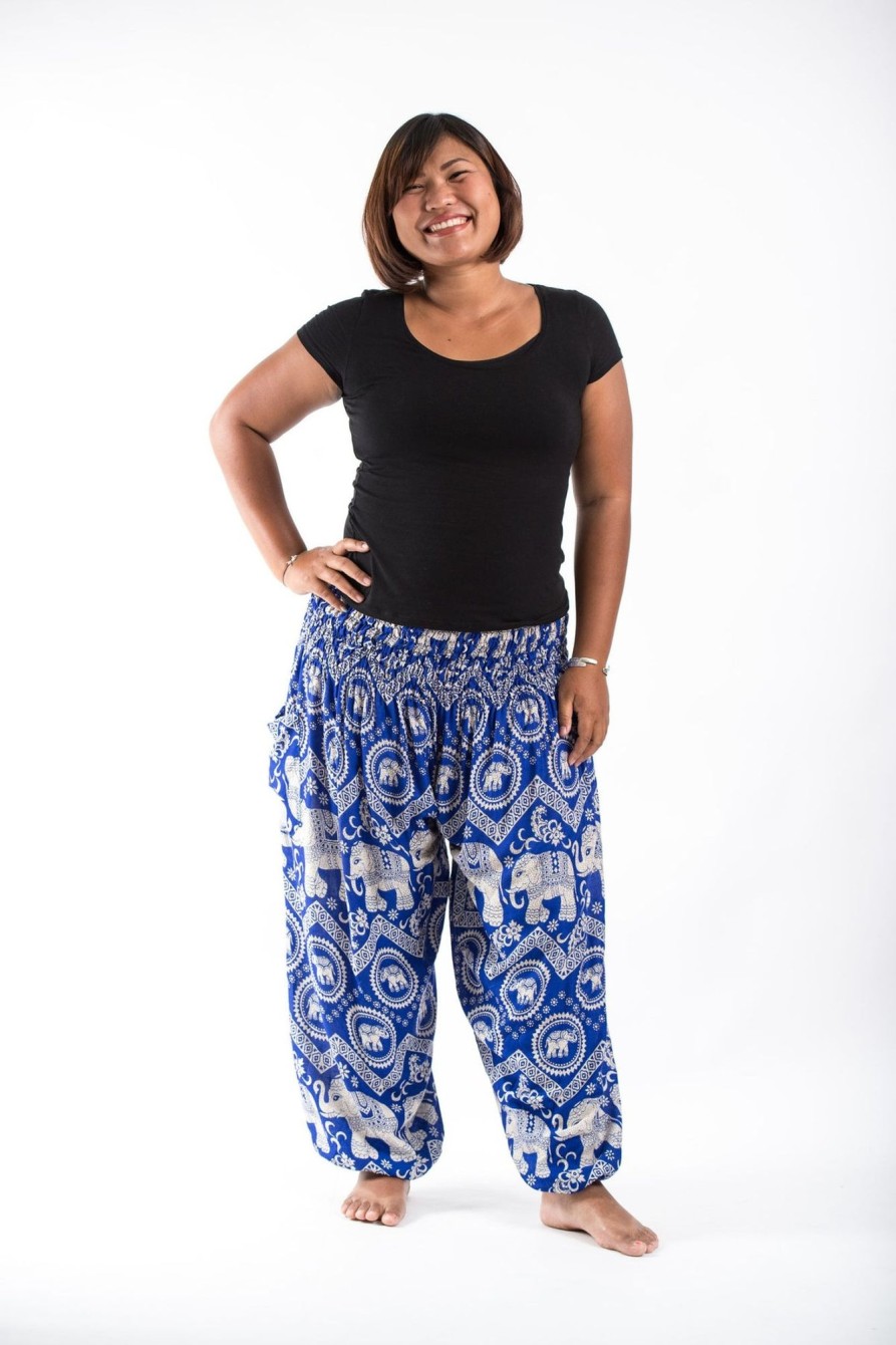 Women HaremPants | Plus Size Imperial Elephant Women'S Elephant Pants In Blue