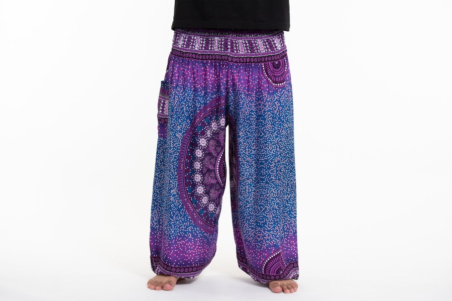 Plus Size HaremPants | Plus Size Tribal Chakras Men'S Harem Pants In Purple