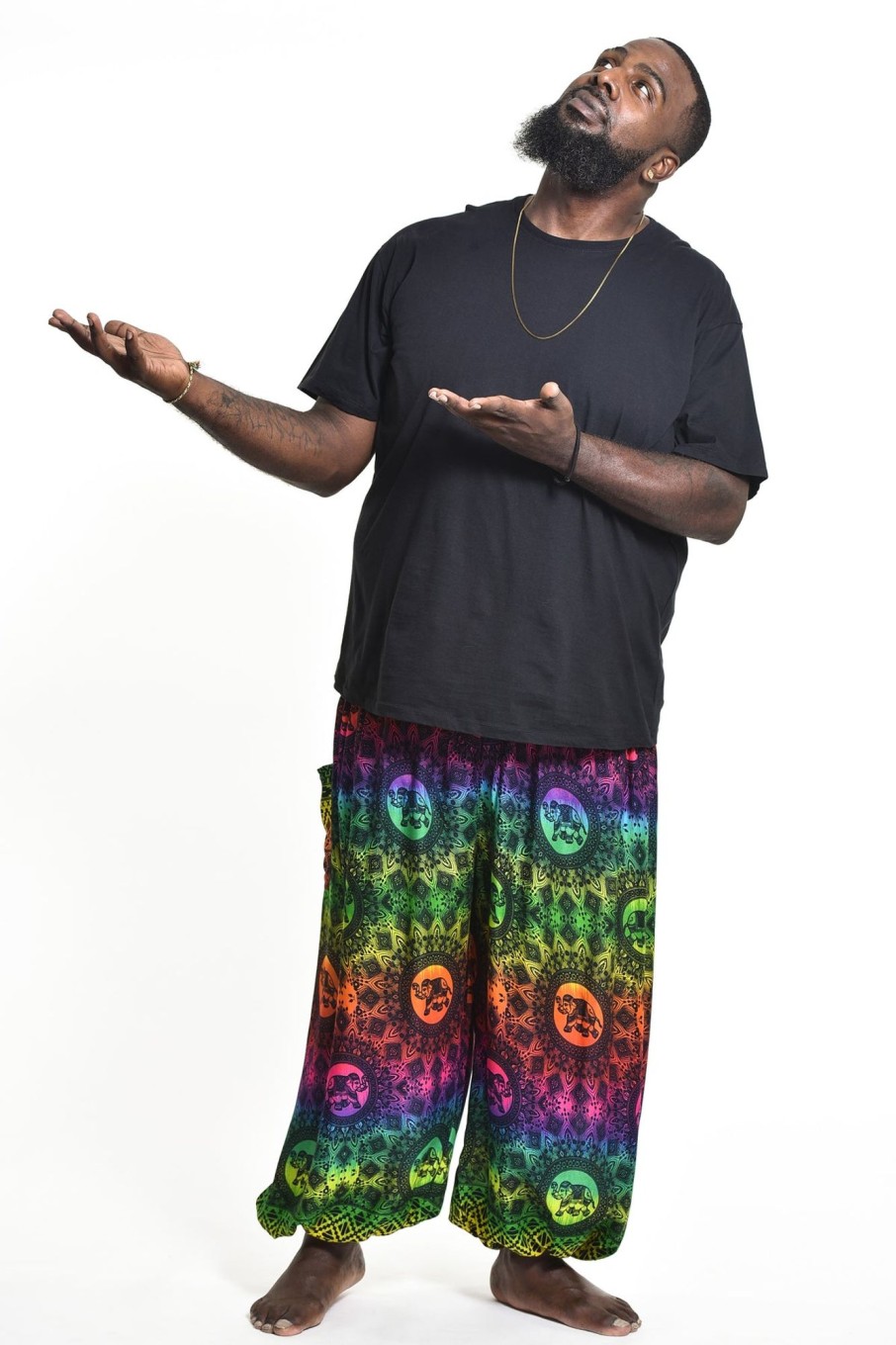 Men HaremPants | Plus Size Rainbow Elephant Men'S Elephant Pants In Green