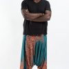 Plus Size HaremPants | Plus Size Geometric Mandalas Drop Crotch Men'S Harem Pants In Turquoise