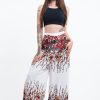 Women HaremPants | Floral Palazzo Style Harem Pants In White