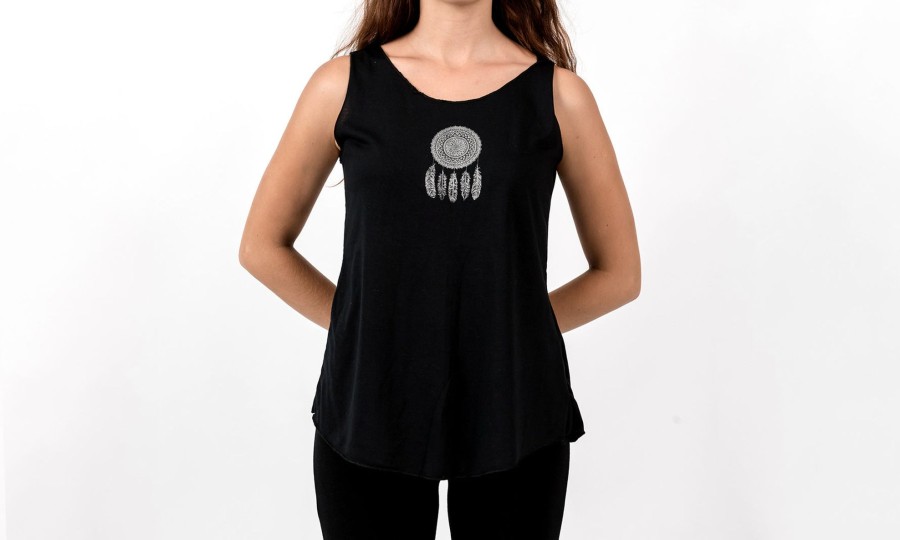 Women HaremPants | Loose Soft Vintage Style Women'S Tank Tops Dream Catcher Black