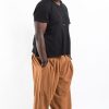 Plus Size HaremPants | Plus Size Genie Men'S Cotton Harem Pants In Brown