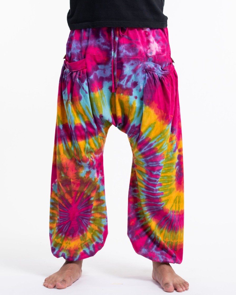 Men HaremPants | Tie Dye Cotton Men Harem Pants In Pink