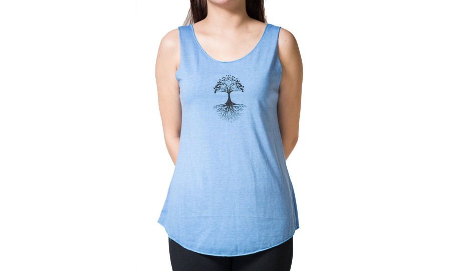 Women HaremPants | Loose Soft Vintage Style Women'S Tank Tops Tree Of Life Blue